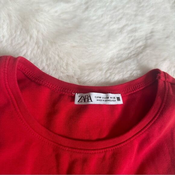 Zara red high neck cropped tank top - Picture 4 of 8
